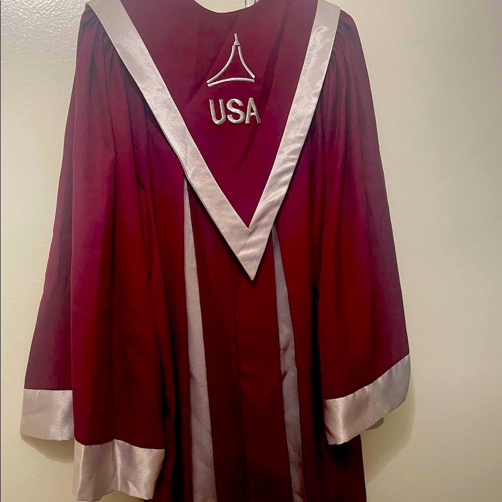 Burgundy choir toga lightly used